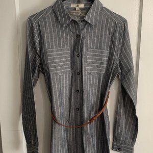 Ya Los Angeles Woven Strip Dress with Belt